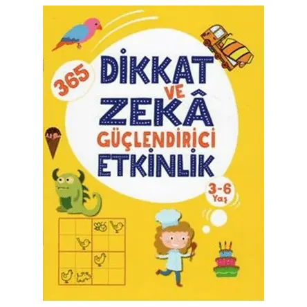 365 Dikkat ve Zeka Güçlendirici Etkinlik - Sarı Kitap - Çocuk Gezegeni