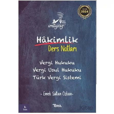 İmtiyaz Vergi Hukuku Vergi Usul Hukuku Türk Vergi Sistemi Hakimlik Ders Notları