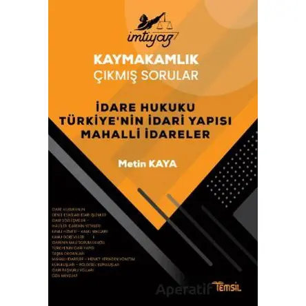 İmtiyaz Kaymakamlık Çıkmış Sorular Dare Hukuku Türkiye’nin İdari Yapısı Mahalli İdareler