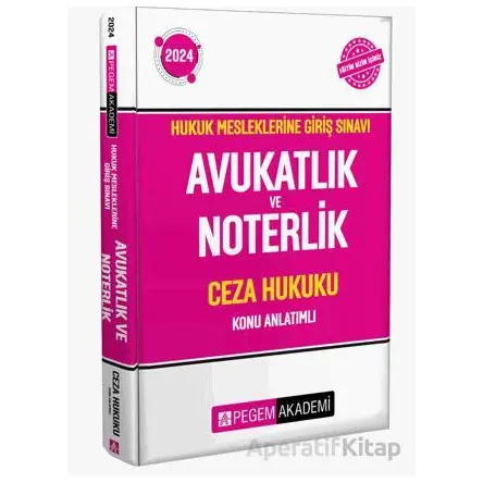 2024 Hukuk Mesleklerine Giriş Sınavı Avukatlık ve Noterlik Ceza Hukuku Konu Anlatımlı