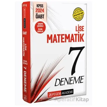 2024 KPSS ÖABT Lise Matematik Öğretmenliği Tamamı Çözümlü 7 Deneme