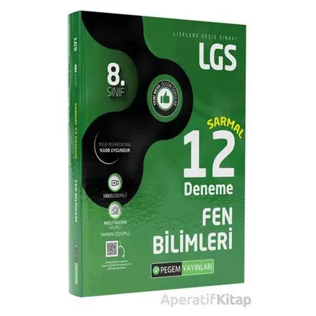 LGS 8.Sınıf Fen Bilimleri Sarmal 12 Deneme - Kolektif - Pegem Akademi Yayıncılık