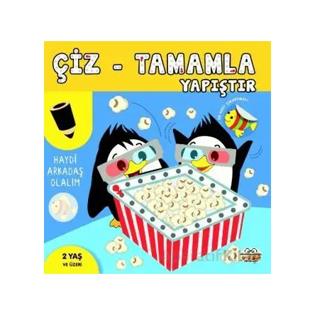 Çiz - Tamamla - Yapıştır Haydi Arkadaş Olalım - Kolektif - 0-6 Yaş Yayınları