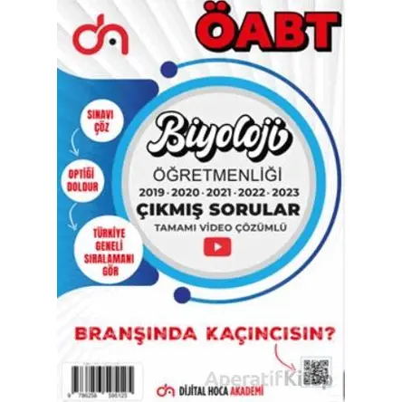 ÖABT Biyoloji Öğretmenliği Son Beş Yıl Çıkmış Sorular Tamamı Video Çözümlü - Kolektif - Dijital Hoca