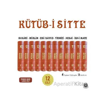 Kütüb-i Sitte - 6 Hadis Kitabının Tercümesi (12 Kitap Takım Termo Deri Lüx Cilt)