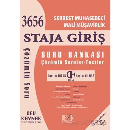 SMMM Staja Giriş Soru Bankası 2024 - Devrim Ergün - Derin Yayınları