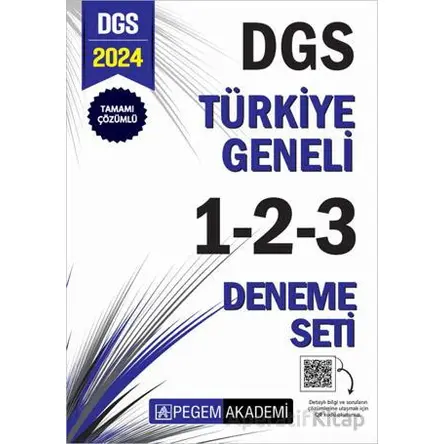 2024 DGS Tamamı Çözümlü Türkiye Geneli 1-2-3 (3lü Deneme Seti) - Kolektif - Pegem Akademi Yayıncılık