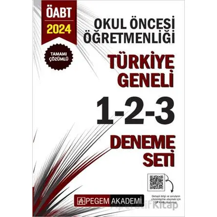 2024 KPSS ÖABT Okul Öncesi Öğretmenliği Tamamı Çözümlü Türkiye Geneli 1-2-3 (3lü Deneme Seti)