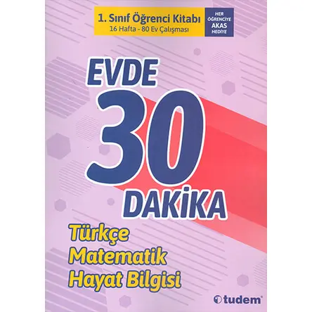Tudem 1.Sınıf Öğrenci Kitabı Evde 30 Dakika