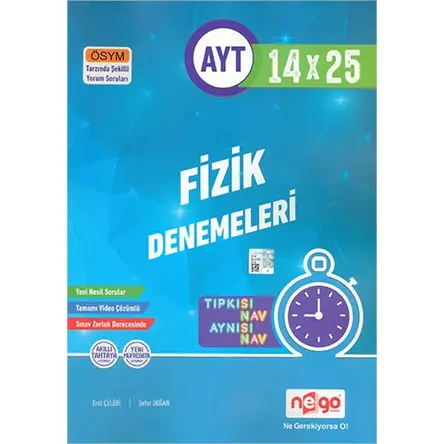 AYT Fizik Tamamı Video Çözümlü 14x25 Branş Deneme Nego Yayınları
