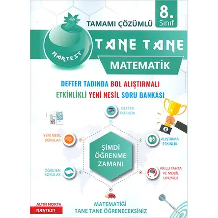 NarTest 8.Sınıf Matematik Defter Tadında Tane Tane Soru Bankası