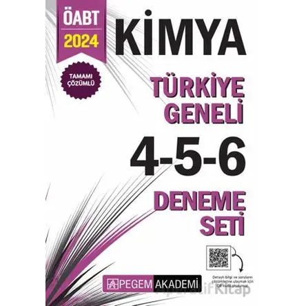 2024 KPSS ÖABT Kimya Tamamı Çözümlü Türkiye Geneli 4-5-6 (3lü Deneme Seti)