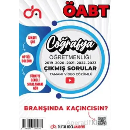 ÖABT Coğrafya Son Beş Yıl Çıkmış Sorular Tamamı Video Çözümlü - Kolektif - Dijital Hoca