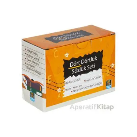 Dört Dörtlük Sözlük Seti ABC İlk ve Orta Öğretim TDK Uyumlu (4 Kitap Kutulu)