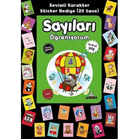Stickerlı 3+4+5 Yaş Sayıları Öğreniyorum - Pedagog Afife Çoruk - Beyaz Panda Yayınları