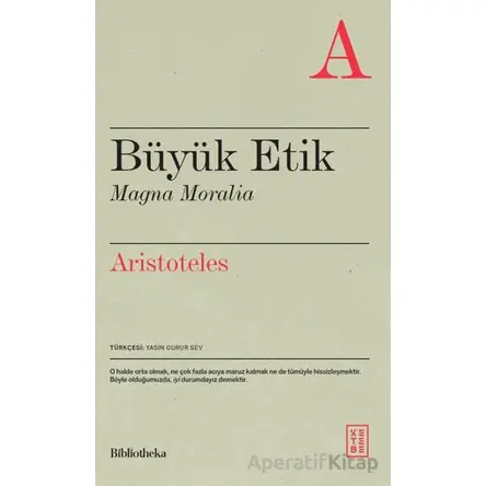 Büyük Etik Magna Moralia - Aristoteles - Ketebe Yayınları