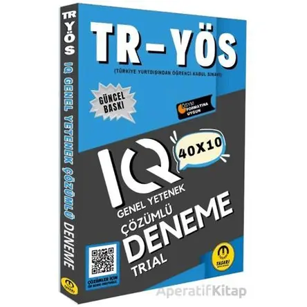 2025 TR YÖS IQ 40X10 Çözümlü Deneme - Özgen Bulut - Tasarı Eğitim Yayınları