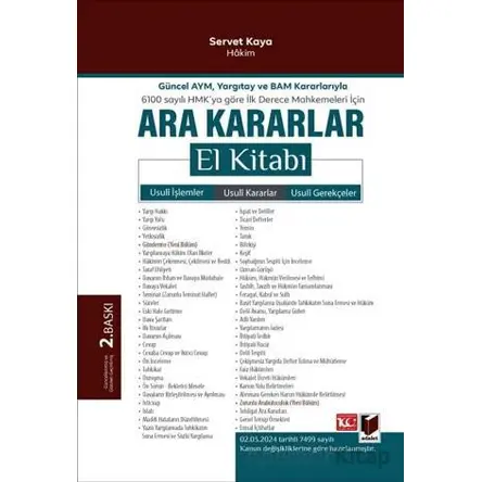 Ara Kararlar El Kitabı - Servet Kaya - Adalet Yayınevi