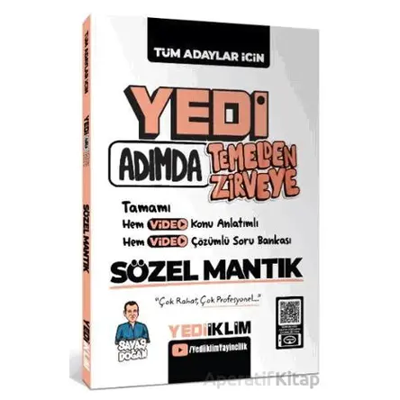 Yediiklim Yayınları Yedi Adımda Sözel Mantık Video Konu Anlatımlı Video Çözümlü Soru Bankası