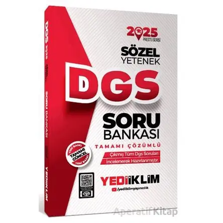Yediiklim Yayınları 2025 DGS Sözel Yetenek Tamamı Çözümlü Soru Bankası