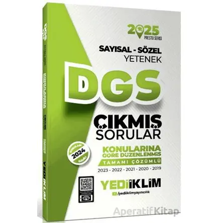 Yediiklim Yayınları 2025 DGS Sayısal-Sözel Yetenek Tamamı Çözümlü Konularına Göre Çıkmış Sorular