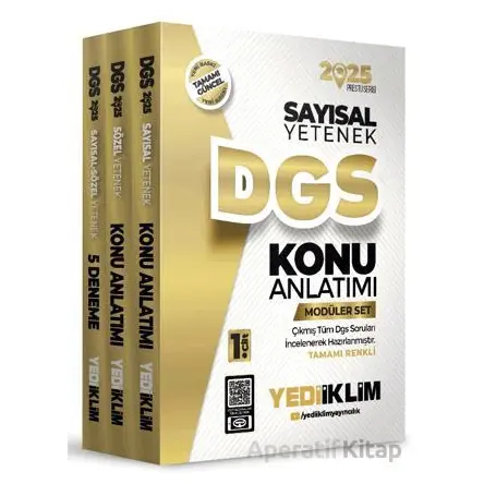 Yediiklim Yayınları 2025 DGS Modüler Set(Sayısal Bölüm-Sözel Bölüm-Deneme)