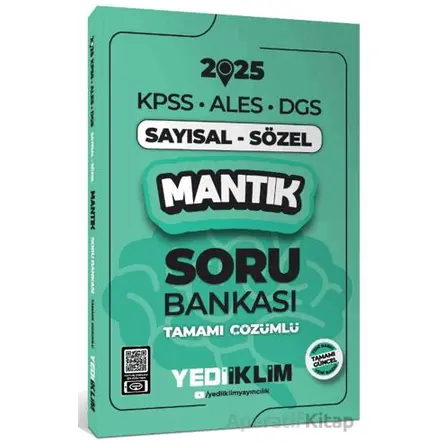 Yediiklim Yayınları 2025 KPSS ALES DGS Sayısal-Sözel Mantık Tamamı Çözümlü Soru Bankası