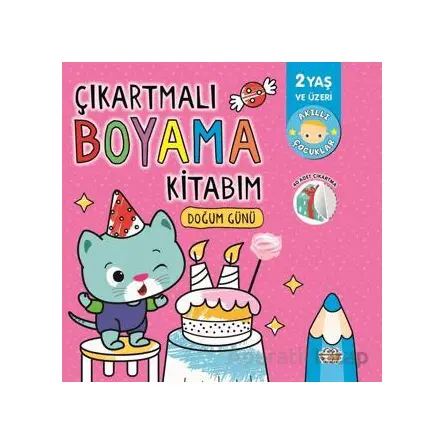 Çıkartmalı Boyama Kitabım - Doğum Günü - Kolektif - 0-6 Yaş Yayınları