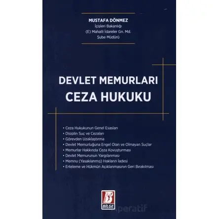 Devlet Memurları Ceza Hukuku - Mustafa Dönmez - Bilge Yayınevi