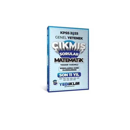 Yediiklim 2025 KPSS Genel Yetenek Lisans Matematik Konularına Göre Son 11 Yıl Çıkmış Sorular