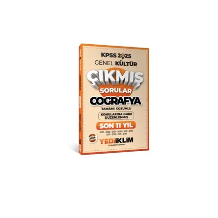 Yediiklim 2025 KPSS Genel Kültür Lisans Coğrafya Konularına Göre Son 11 Yıl Çıkmış Sorular