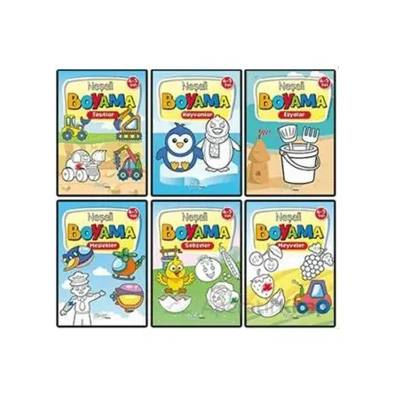 Neşeli Boyama 6 Kitap Set 4-5 Yaş - Kolektif - Pinokyo Yayınları