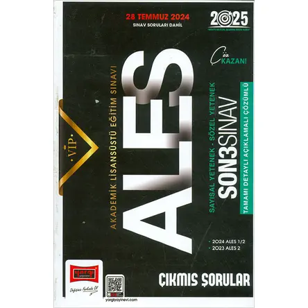 Yargı ALES 2025 Son 3 Sınav Çıkmış Sorular Kitabı