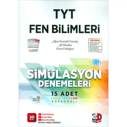 TYT Fen Bilimleri Simülasyon Denemeleri 3D Yayınları