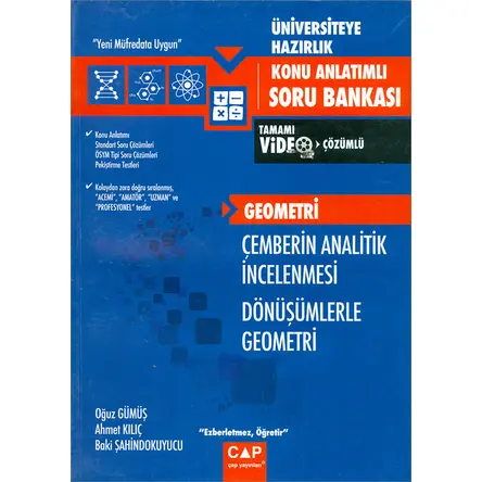 Geometri Çemberin Analitik İncelenmesi Dönüşümlerle Geometri Çap Yayınları