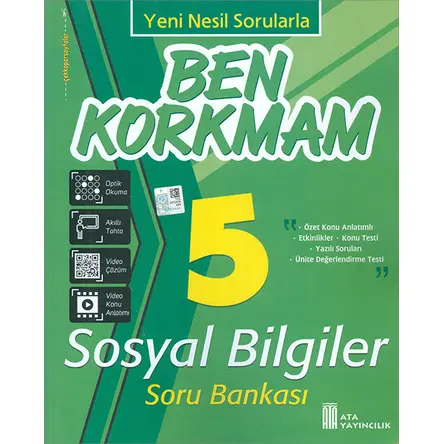 5. Sınıf Sosyal Bilgiler Ben Korkmam Soru Bankası Ata Yayıncılık (2024 Öncesi Müfredat)
