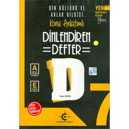 7. Sınıf Din Kültürü ve Ahlak Bilgisi Dinlendiren Defter Eker Test Yayınları