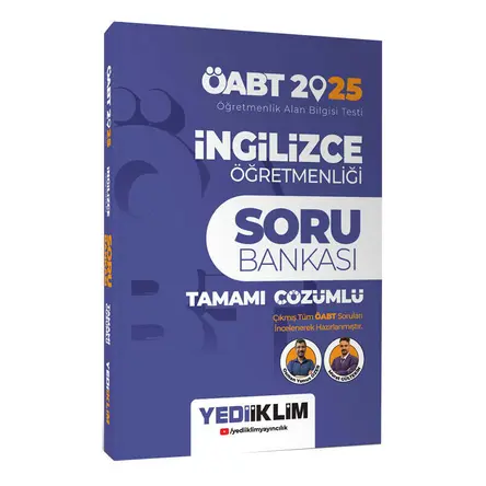 Yediiklim 2025 ÖABT İngilizce Öğretmenliği Tamamı Çözümlü Soru Bankası