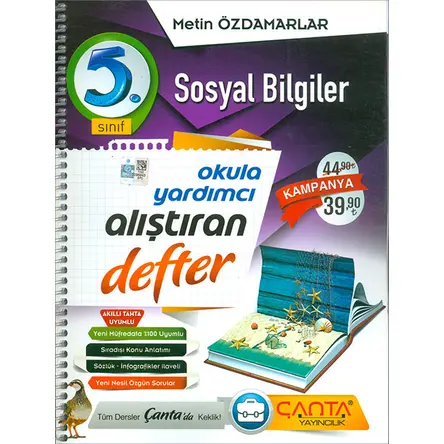 5.Sınıf Sosyal Bilgiler Okula Yardımcı Alıştıran Defter Çanta Yayıncılık (2024 Öncesi Müfredat)