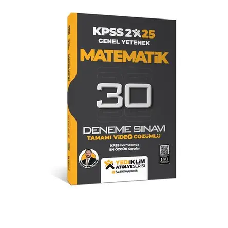 Yediiklim 2025 KPSS Atölye Serisi Matematik Video Çözümlü 30 Deneme Sınavı