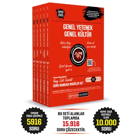 Pegem 2025 KPSS Genel Yetenek Genel Kültür Tamamı Çözümlü Soru Bankası Seti - (5 Kitap)