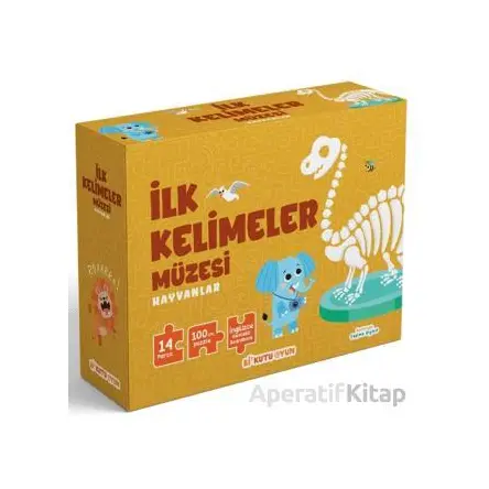 İlk Kelimeler Müzesi - Hayvanlar (İngilizce Destekli Kitap ve Yapboz Seti) - Kolektif - Bi Kutu Oyun