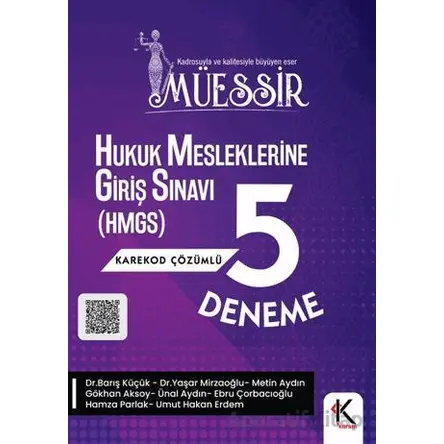 Müessir Hukuk Mesleklerine Giriş Sınavı (HMGS) 5 Deneme Karekod Çözümlü