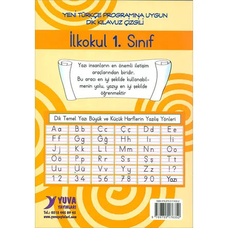 İlkokul 1.Sınıf Yazı Defteri - Dik Temel Harflerle - Yuva Yayınları