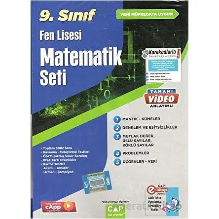 9. Sınıf Fen Lisesi Matematik Seti Çap Yayınları