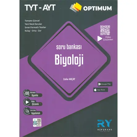 Optimum TYT AYT Biyoloji Soru Bankası Video Çözümlü Referans Yayınları