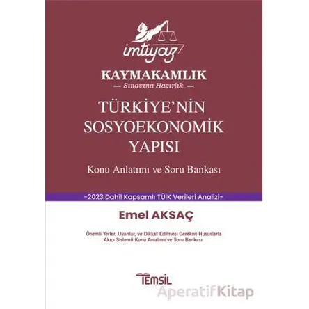 İmtiyaz Türkiyenin Sosyoekonomik Yapısı Konu Anlatımı ve Soru Bankası - Emel Aksaç - Temsil Kitap