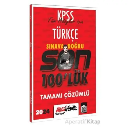 Hocawebde Yayınları Kpss 2024 Türkçe Son 100 lük Tamamı Çözümlü Sorular