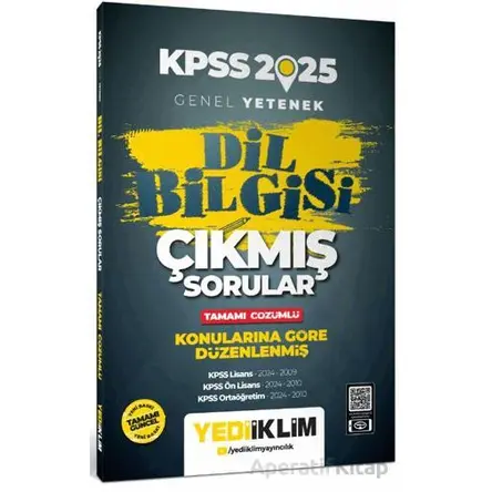 Yediiklim 2025 Genel Yetenek Dil Bilgisi Çözümlü Çıkmış Sorular