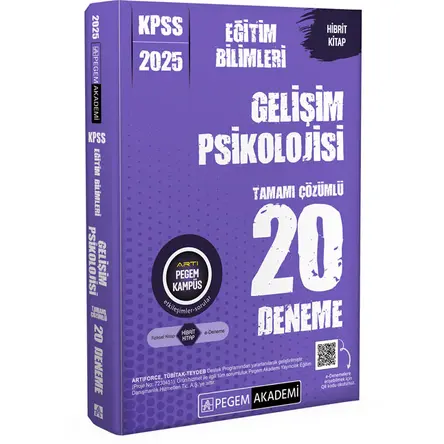 Pegem 2025 KPSS Gelişim Psikolojisi Tamamı Çözümlü 20 Deneme